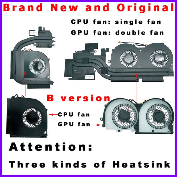 StoneTaskin New Laptpp CPU GPU Cooling Heatsink Fan Cooler Radiator For Sager NP8950 NP8957 NP8968 NP8967 NP8966 NP8978 NP8977 NP8976 fan Free Shipping