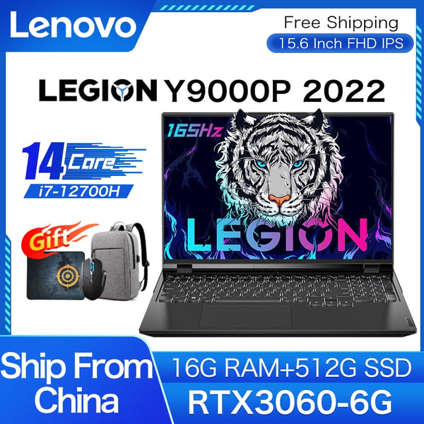 Brand New New Lenovo Legion Y9000P 2022 Gaming Laptop 12th Intel Core i7-12700H/i5-12500H  RTX3060 6G 2.5K 165Hz 15.6Inch Game Computer Warranty