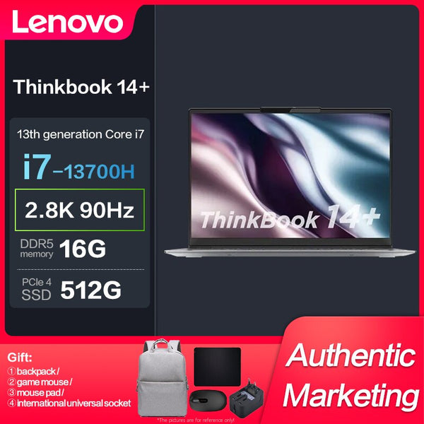 New Lenovo ThinkBook 14+ 2023 Intel I7-13700H 32GB 512GBSSD RTX3050-4GB 2.8K 90Hz 14inch Slim Notebook