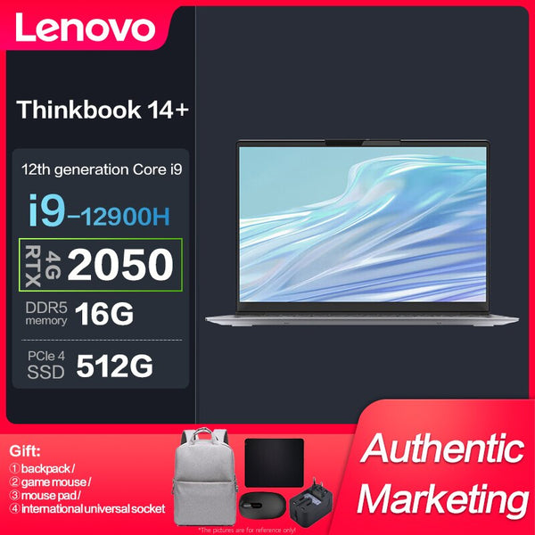 New Lenovo ThinkBook 14+ Intel I9-12900H 16GB 512GBSSD RTX2050-4GB 2.8K 90Hz 14inch Slim Notebook
