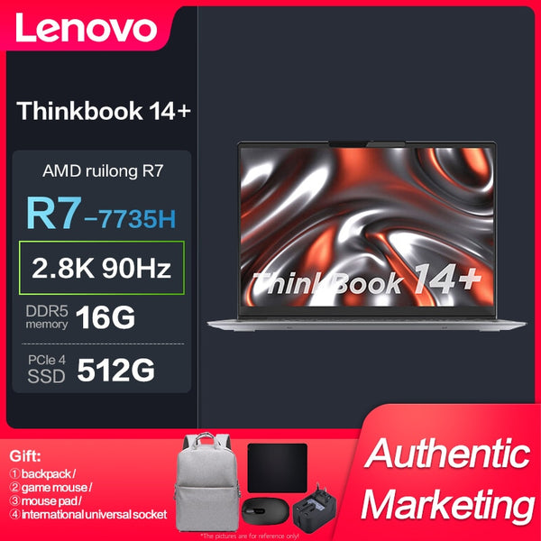 New Lenovo ThinkBook 14+ Ryzen R7-7735H 16GB 512GBSSD 2.8K 90Hz 14inch Slim Notebook