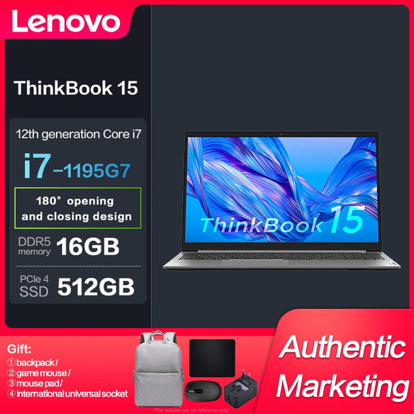 New Lenovo ThinkBook 15 Intel Core i7-1195G7 16GB 512GBSSD MX450-2GB 15.6inch Slim Notebook