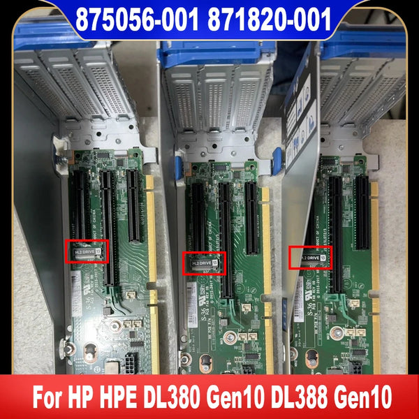 StoneTaskin New Original 875056-001 877946-001 871820-001 809461-001 For HP HPE DL380 G10 DL388 Gen10 Server 8X 2 16X 1 PCIE Riser Card M.2 Fully Tested Free Shipping