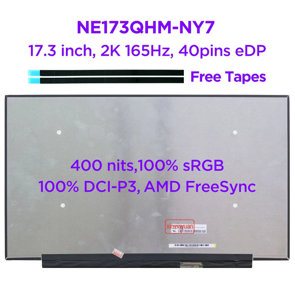 StoneTaskin New Original BOE NE173QHM-NY7 17.3" QHD2K 165Hz Laptop LCD Screen 400 nits 100% DCI-P3 2560x1440 IPS Display Replacement 40pins Fully Tested Free Shipping