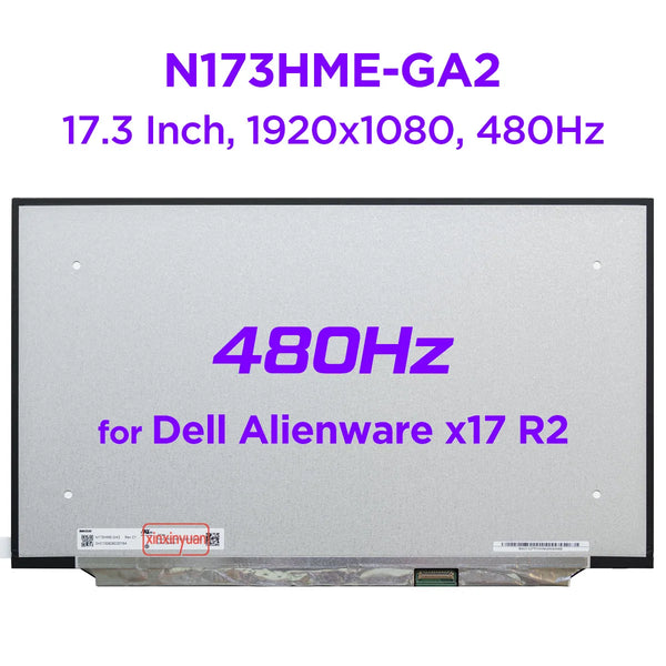 StoneTaskin New Original N173HME-GA2 480Hz for Dell Alienware x17 R2 17.3" Laptop LCD Screen 1920x1080 Display Panel 40pins eDP DP/N 03HRM1 Display Panel Fully Tested Free Fast Shipping