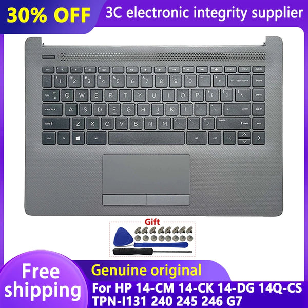 StoneTaskin New Original US Keyboard for HP 14-CM 14-CK 14-DG 14Q-CS TPN-I131 240 245 246 G7 Laptop Palmrest Upper Cover Top Case L23241-001 Fully Tested Free Shipping