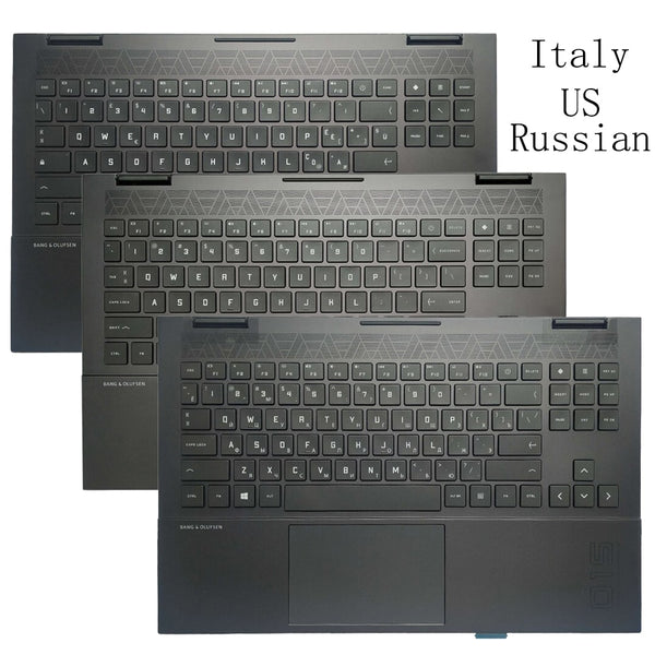 New RGB Backlit French/Italian/US/Russian Keyboard For HP OMEN 15-EN 15-EK TPN-Q238 Q236 M00667-001 With Palmrest Upper Cover