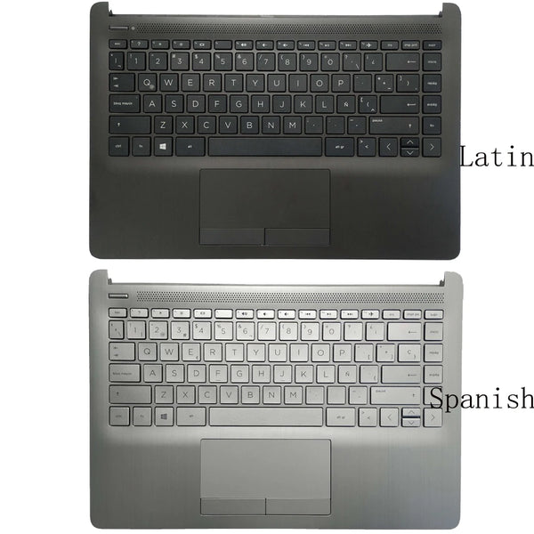 StoneTaskin New Spanish/Latin Keyboard For HP Pavilion 14-CF 14S-CF 14-DF 14S-DF 14-DK 14S-CR 240 245 G8 With Palmrest Upper Cover Touchpad M23367-161 Without Backlit