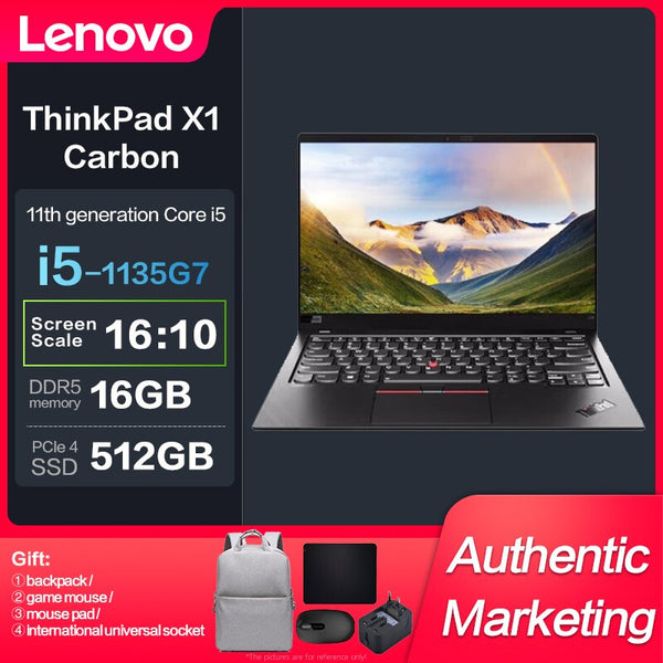 New ThinkPad X1 Carbon Intel I5-1135G7 16GB 512GBSSD 14inch Slim Notebook