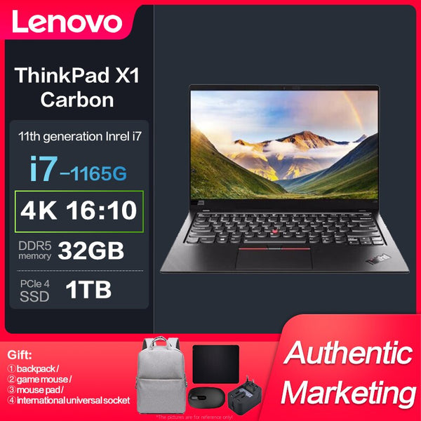 New ThinkPad X1 Carbon Intel I7-1165G7 32GB 1TBSSD 14inch Slim Notebook 4K