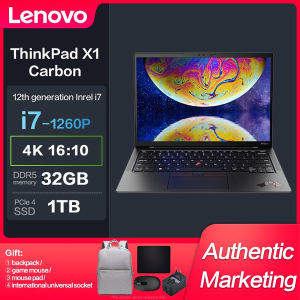 New ThinkPad X1 Carbon Intel I7-1260P 32GB 1TBSSD 14inch Slim Notebook 4G Network Touch
