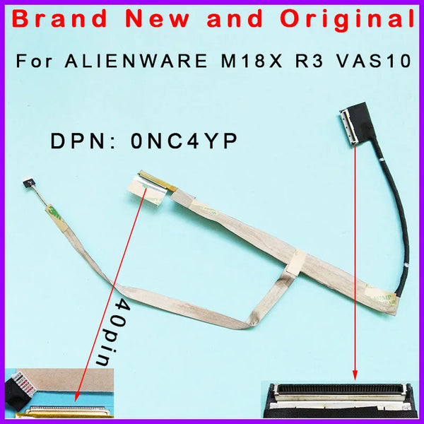 StoneTaskin Original New original lvds cable for Dell ALIENWARE M18X R3 VAS10 LVDS CABLE ASSY LCD CABLE CN-0NC4YP 0NC4YP NC4YP DC02001PC00  Fast Free Shipping