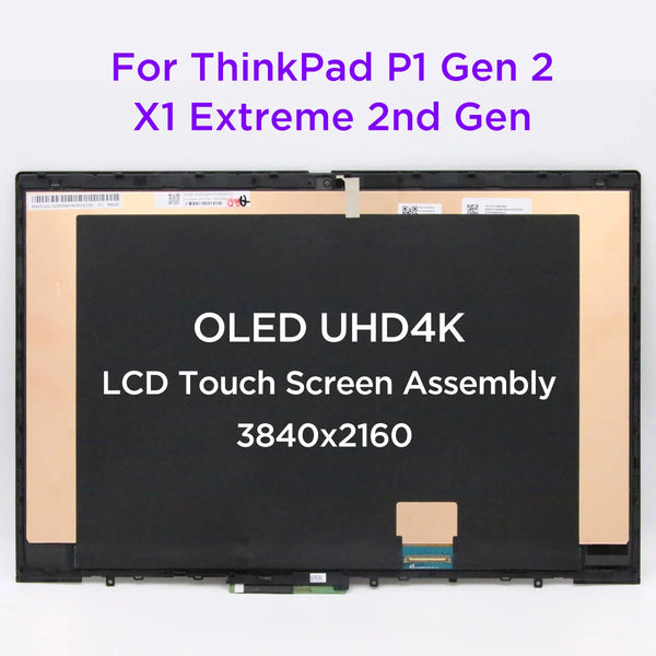 StoneTaskin OLED LCD Touch Screen Digitizer Assembly For Lenovo ThinkPad X1 Extreme 2nd Gen 20QV 20QW P1 Gen 2 20QT 20QU 02HM884 UHD Display Fully Tested Fast Shipping