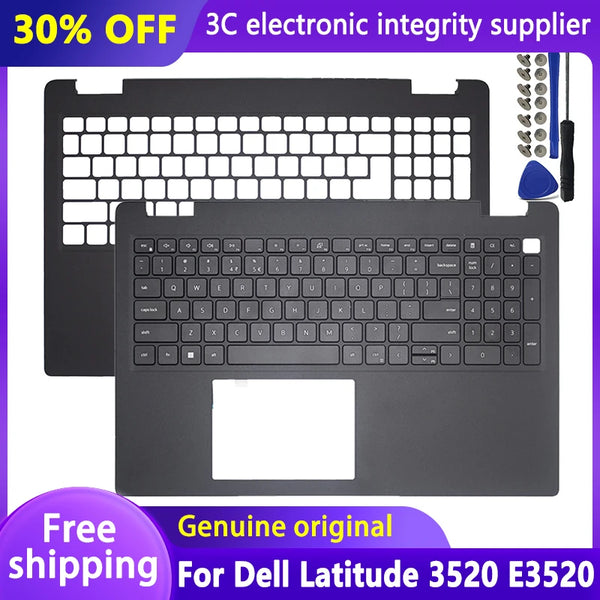 StoneTaskin Original New For Dell Latitude 3520 E3520 Top Case Backlit Keyboard Laptop Palmrest Upper Cover Replacement Housing 0DJP76 DJP76 Fully Tested Free Shipping