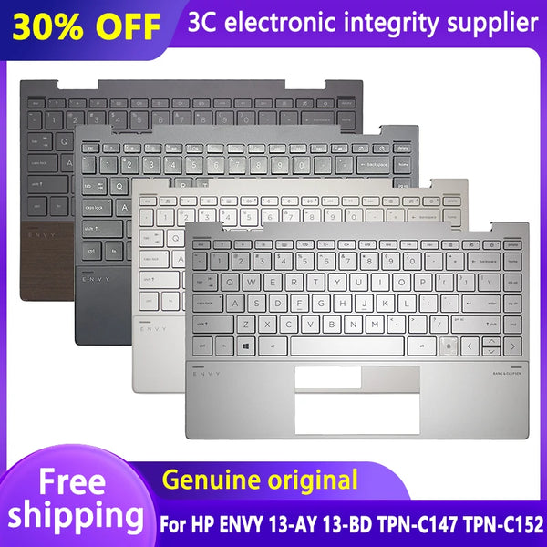 StoneTaskin Original New Keyboard For HP ENVY 13-AY 13-BD TPN-C147 TPN-C152 Laptop Palmrest with Backlit Top Case L94518-001 Brown Silver Fully Tested Free Shipping