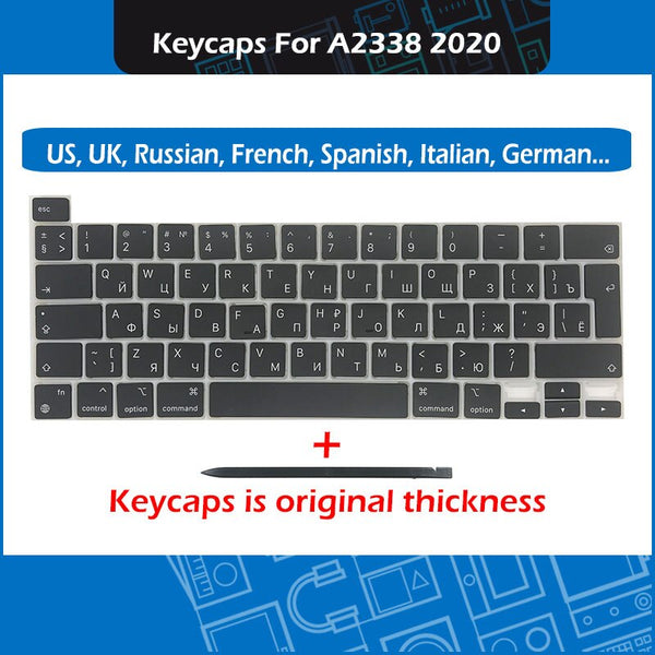 StoneTaskin Wholesale Original New Laptop A2338 Keys Keycaps AZERTY For Macbook Pro Retina 13" M1 A2338 Key Cap Keyboard Repair Late 2020 EMC 3578 6 Month Warranty