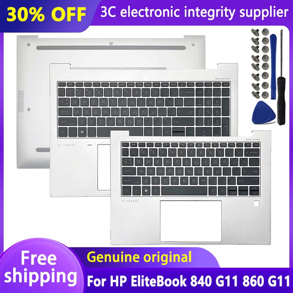 StoneTaskin Original New Laptop Case for HP EliteBook 840 G11 860 G11 Palmrest with Backlit Keyboard Bottom Base Upper Lower Cover Topcase Fully Tested Free Shipping