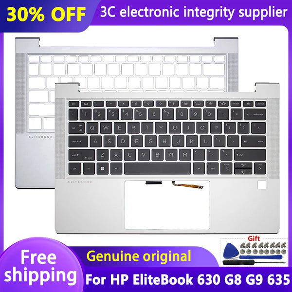 StoneTaskin Original New US Keyboard for HP EliteBook 630 G8 630 G9 635 G8 G9 Laptop Palmrest with Backlit Upper Cover Top Case N10777-001 Fully Tested Free Shipping