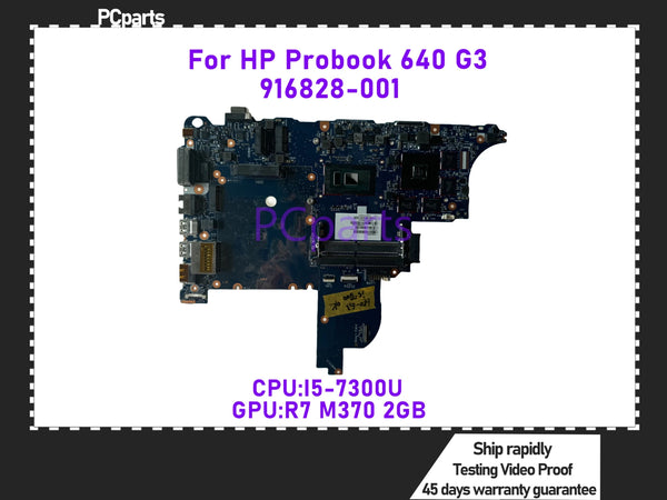 PCparts 916828-001 For HP Probook 640 G3 650 G3 Laptop Motherboard 6050A2860101-MB I5-7300U CPU R7 M370 2GB GPU 100% Tested MB