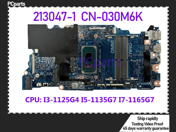 PCparts CN-030M6K For DELL Latitude 3520 Laptop Motherboard 213047-1 I3-1125G4 I5-1135G7 I7-1165G7 CPU Mainboard MB 100% Tested
