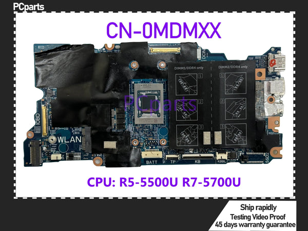 PCparts CN-0MDMXX For DELL Inspiron 7415 Laptop Motherboard 203000-1 R5-5500U R7-5700U CPU 8GB RAM Mainboard MB 100% Tested