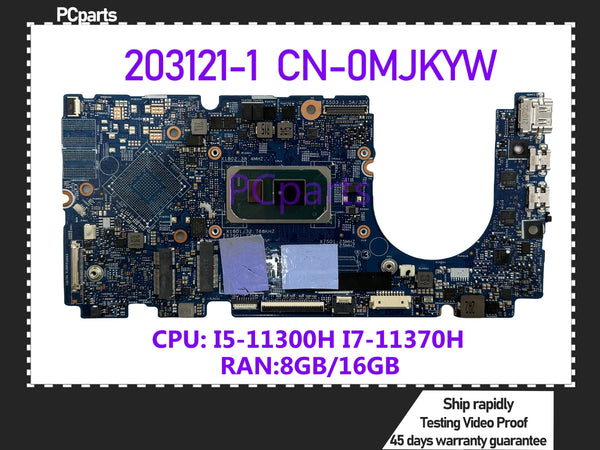 PCparts CN-0MJKYW For DELL Inspiron 3510 Laptop Motherboard 203121-1 I5-11300H I7-11370H CPU SRKSK Mainboard MB 100% Tested