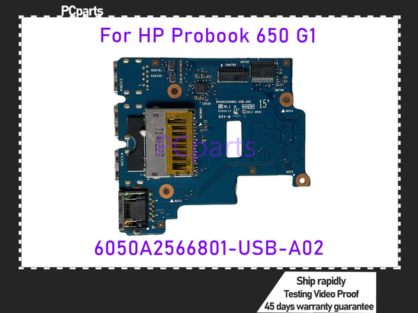 PCparts Card Reader Ethernet USB Board For HP Probook 650 G1 Motherboard 6050A2566801 6050A2566801-USB-A03 100% Work