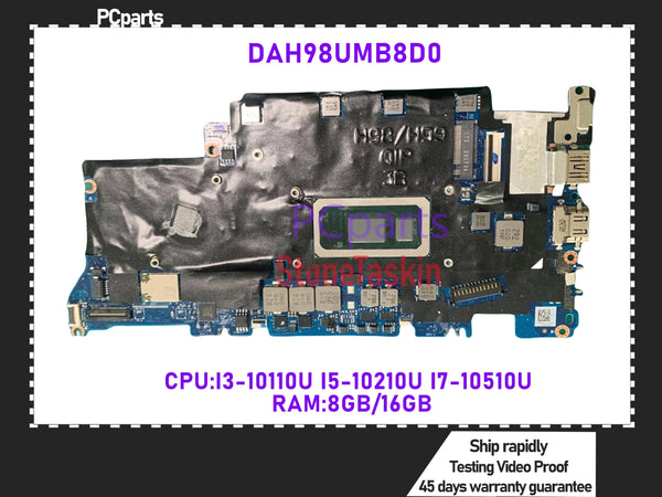 PCparts DAH98UMB8D0 For Huawei Matebook D15 BoB-WAH9P BoB-WAH9 Laptop Motherboard I3-10110U I5-10210U I7-10510U 8GB 16GB RAM