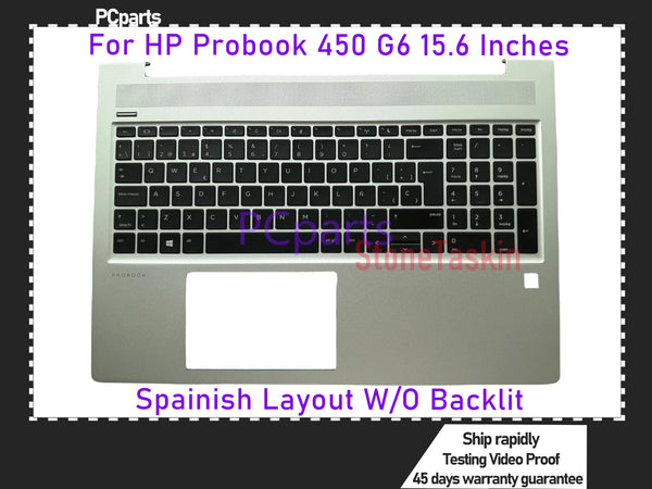 PCparts For HP Probook 450 455 G6 G7 Laptop C-Cover SP Keyboard Sliver Color with Backlit Non_Backlit KB Assemably Plamrest