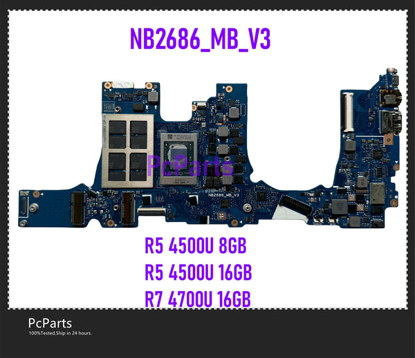 PCparts NB2686_MB_V3 For Huawei MateBook 14 KLVL-W Laptop Motherboard R5 R7 4600H 8GB 16GB Mainboard 2019 RAM MB 100% Tested