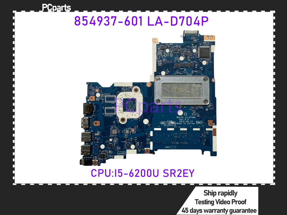For HP Pavilion 15-AY 250 G5 Laptop Motherboard BDL50 LA-D704P With i7 For HP Pavilion 15-AY 250 G5 Laptop Motherboard BDL50 LA-D704P With i7