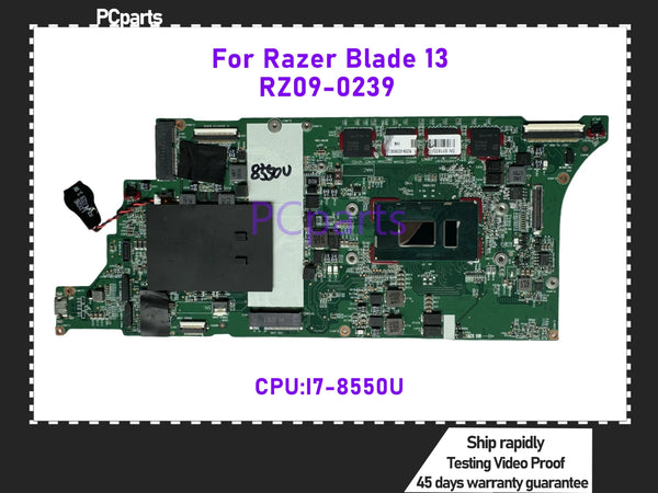 PCparts Original RZ09-02393 For Razer Blade 13 Stealth Version Laptop Motherboard I7-8550U CPU Mainboard 100% Tested MB