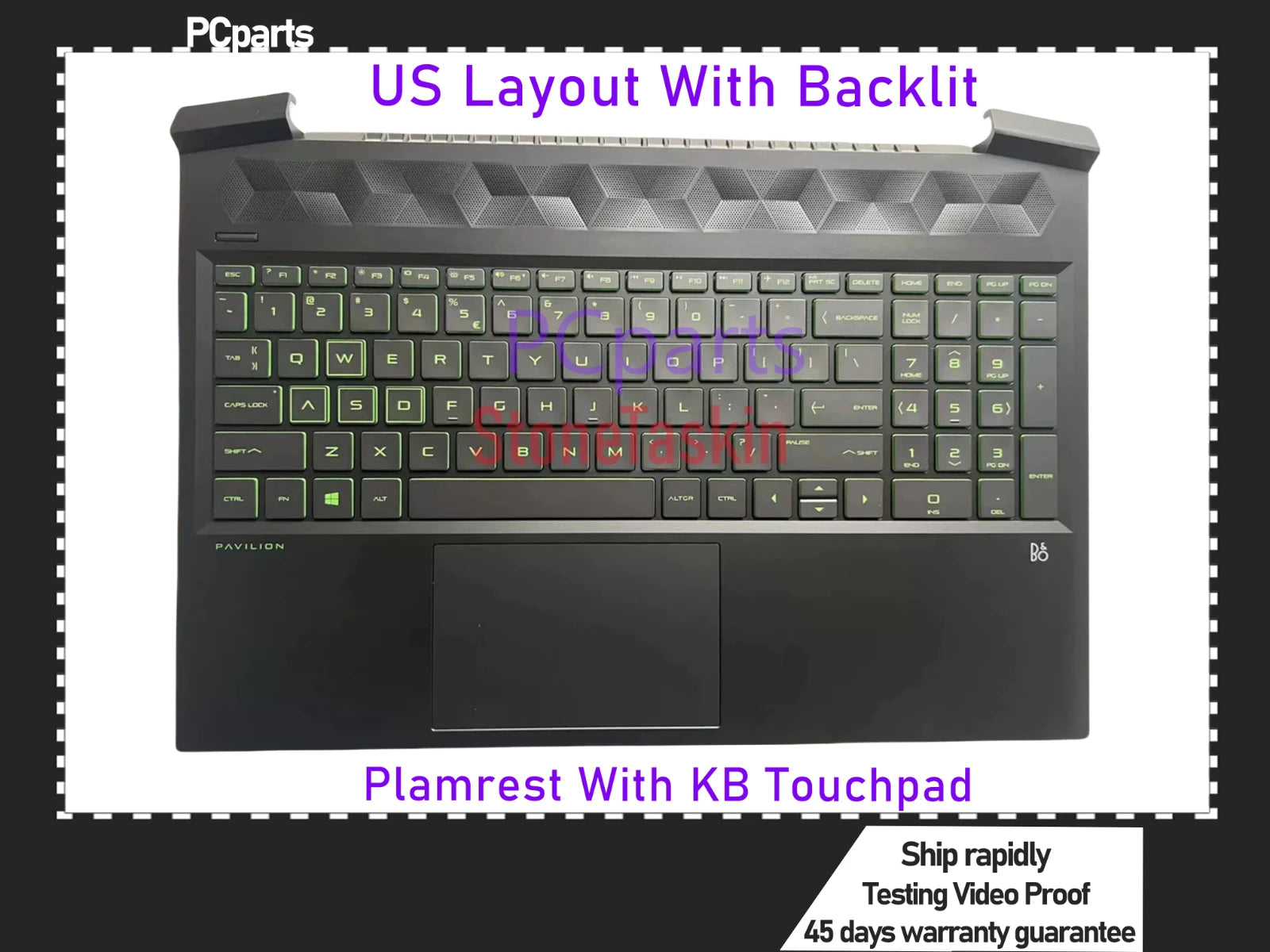 PCparts Original US Standard Keyboard With Backlit Plamrest For HP Ome ...