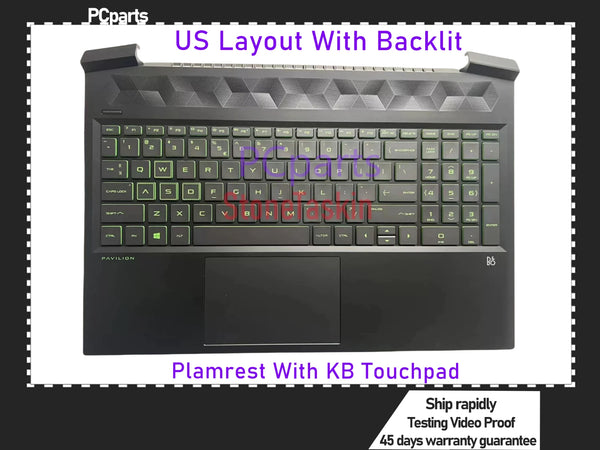 PCparts Original US Standard Keyboard With Backlit Plamrest For HP Omen 16-A Laptop KB With Touchpad And Speaker TPN-Q241