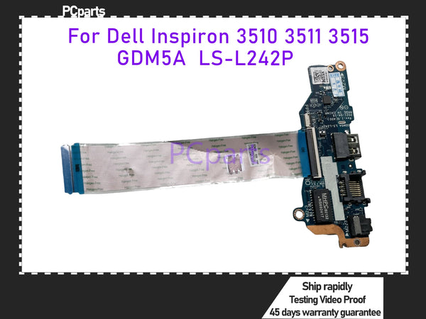 PCparts Original Used For Dell Inspiron 3510 3511 3515 Switch Power Button USB Audio Board With Cable GDM50 LS-L242P Tested