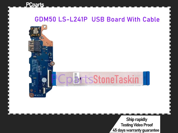 PCparts Original Used For Dell Inspiron 3510 3511 3515 Switch Power Button USB Audio Board With Cable GDM50 LS-L241P Tested