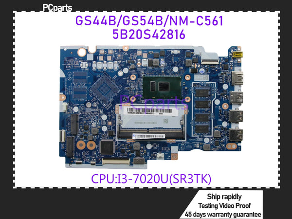 PCparts Refurbished 5B20S42816 For Lenovo Ideapad S145-14IKB V14-IKB Laptop Motherboard I3-7020U 4G GS44B GS54B NM-C561 MB 100%