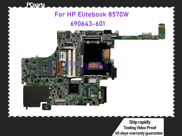 PCparts Refurbished 690643-601 For HP Elitebook 8570W Laptop Motherboard  With 4 RAM Slot Mainboard 100% Tested MB