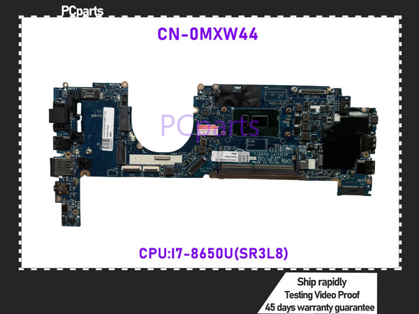 PCparts Refurbished CN-0MXW44 For Dell Latitude 7290 7390 Laptop Motherboard DAZ20 F311P I7-8650U CPU MB Mainboard 100% Tested