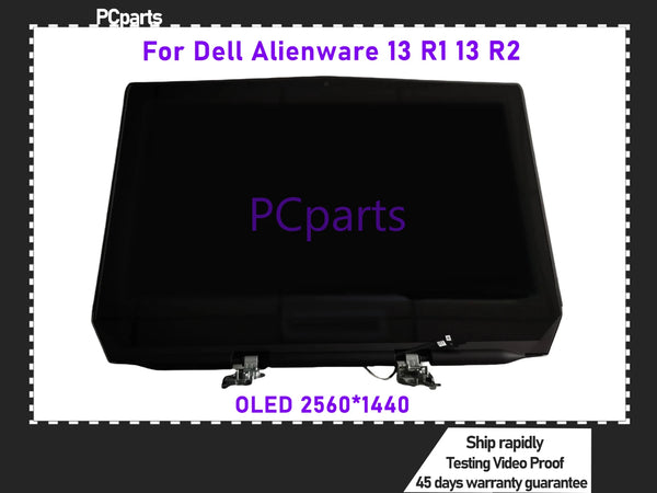 PCparts Refurbished For Dell Alienware 13 R1 13 R2 QHD 2560*1440 13 OLED Display Screen Display Complete Assembly Upper Parts