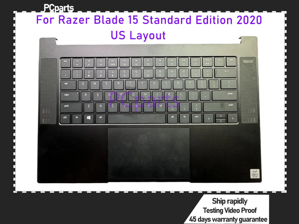 PCparts Refurbished US Keyboard For Razer Blade 15 2020 RZ09-0328 C-Cover Keyboard Plamrest Touchpad Power-on Board Cable Laptop