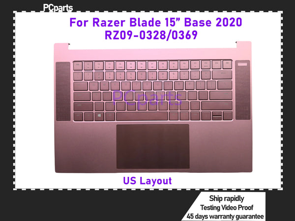 PCparts US Keyboard For Razer Blade 15 Base 2020 RZ09-0328/0369 C-Cover KB Plamrest Touchpad Power-on Board Keyboard Assembly