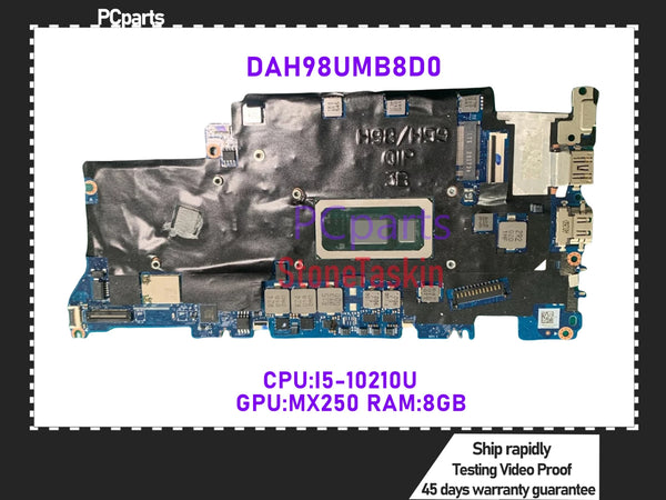 PCparts Used DAH98MMB8D0 For Huawei Matebook D15 Laptop Motherboard I5-10210U 8GB RAM MX250 2GB GPU 100% Tested