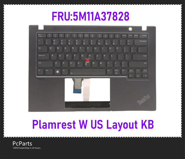 PcParts 5M11A37828 For Lenovo Thinkpad T14S G2 Laptop Keyboard with Plamrest Backlit KB Grey C-cover 5M11A37830 5M11H02444