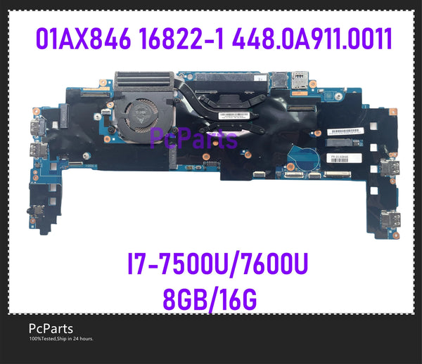 PcParts For Lenovo ThinkPad X1 Yoga 2nd Gen Laptop Motherboard CPU I7-7500U/7600U 8GB 16G 01AX846 5B20V13722 01YR145 01AX855