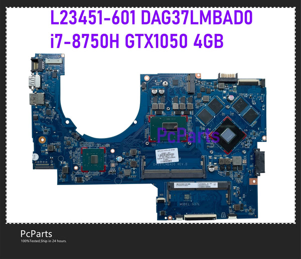 PcParts L23451-601 For HP Omen 17-W 17-AB Laptop Motherboard I7-8750H Nvidia GTX1050 4GB DAG37LMBAD0 DDR4 MB Mainboard Tested