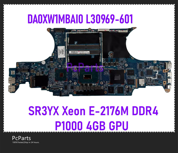 PcParts L30969-601 DA0XW1MBAI0 For HP ZBook Studio X360 G5 Motherboard SR3YX Xeon E-2176M CPU N18P-Q1-A1 P1000 4GB DDR4