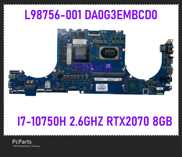 PcParts L98756-001 For HP 15-EK0018CA 15-EK Laptop Motherboard  DA0G3EMBCD0 I7-10750H CPU 2.6GHZ RTX2070 8GB DDR4 Gaming MB