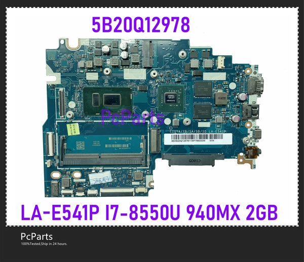 PcParts LA-E541P for Lenovo IdeaPad Flex 5 1570 Laptop Motherboard FRU 5B20Q12978 I7-8550U 5B20Q13014C I5-8250U 940MX 2GB