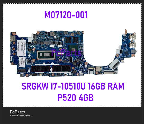 PcParts M07133-001 M07120-001 For HP Zbook Firefly 14 G7 Laptop Motherboard I7-10510U SRGKW 16GB 32GB RAM P520 4GB GPU MB